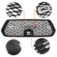 Front Upper Car Auto Grille ABS Black Honeycomb Bumper Grill with Letters For 2016-2023 Toyota Tacoma