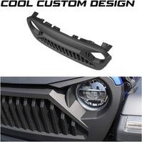 Front Grill for Jeep Gladiator JT 2018-2025 Wrangler JL Accessories Matte Black Grille Bumper Mesh