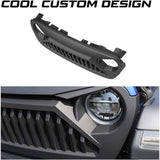 Front Grill for Jeep Gladiator JT 2018-2025 Wrangler JL Accessories Matte Black Grille Bumper Mesh
