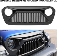 Front Grill for Jeep Gladiator JT 2018-2025 Wrangler JL Accessories Matte Black Grille Bumper Mesh