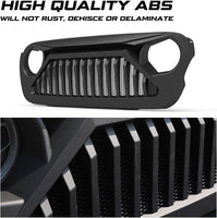 Front Grill for Jeep Gladiator JT 2018-2025 Wrangler JL Accessories Matte Black Grille Bumper Mesh