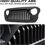 Front Grill for Jeep Gladiator JT 2018-2025 Wrangler JL Accessories Matte Black Grille Bumper Mesh