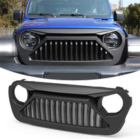 Front Grill for Jeep Gladiator JT 2018-2025 Wrangler JL Accessories Matte Black Grille Bumper Mesh