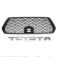 Front Upper Car Auto Grille ABS Black Honeycomb Bumper Grill with Letters For 2016-2023 Toyota Tacoma