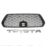 Front Upper Car Auto Grille ABS Black Honeycomb Bumper Grill with Letters For 2016-2023 Toyota Tacoma