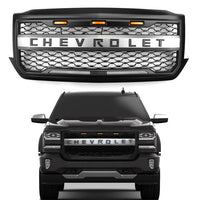 2016-2018 CHEVY SILVERADO 1500 BLACK FRONT GRILLE WITH LED LIGHTS